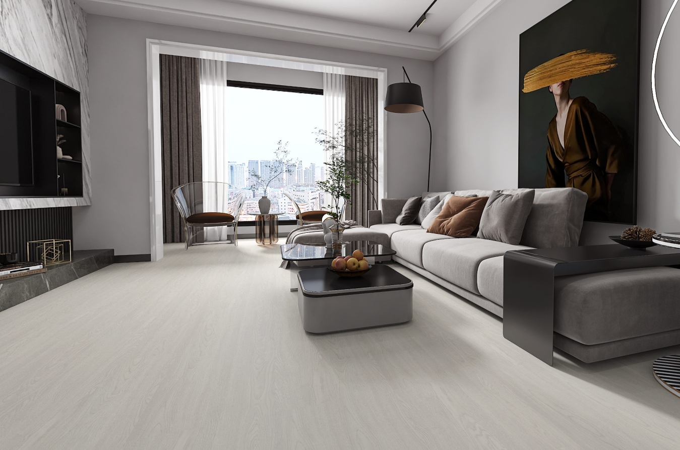 Floorcasa 4mm 5.0mm Light Brown Waterproof Wear Resistant SPC PVC Plastic Vinyl Plank Flooring