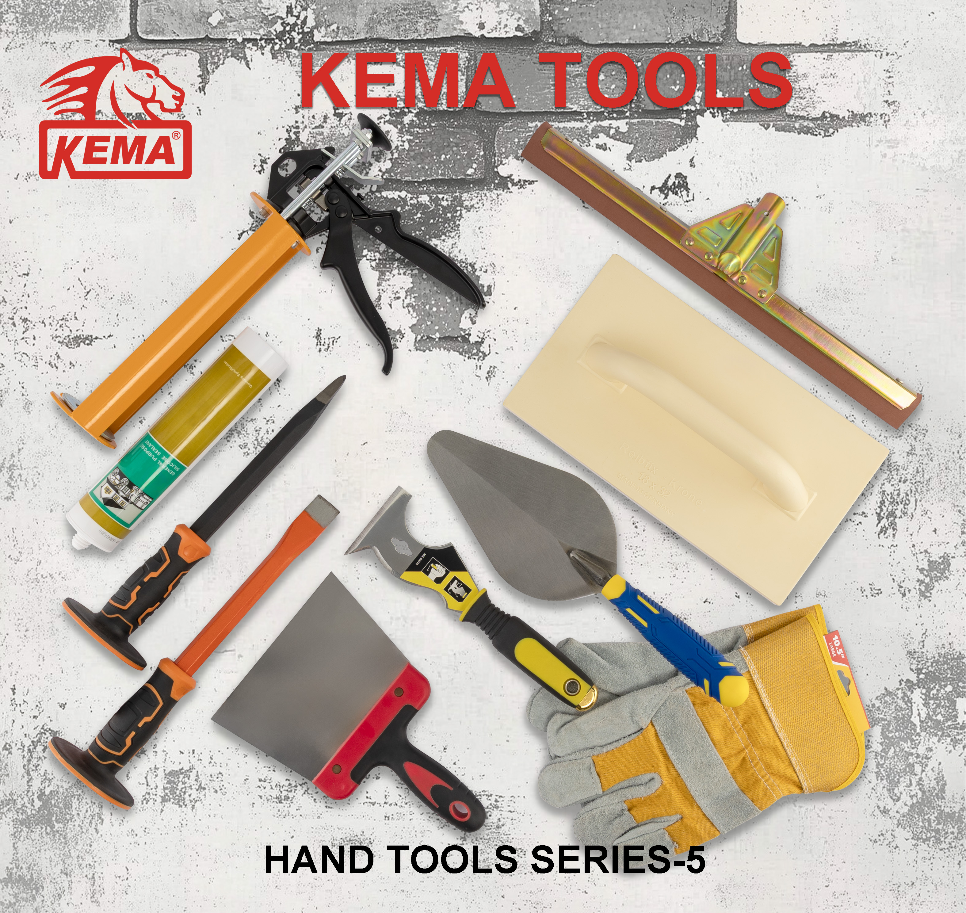 Hand Tools（scraper、bricklaying Trowel, Silicon Sealant, Calking Gun)