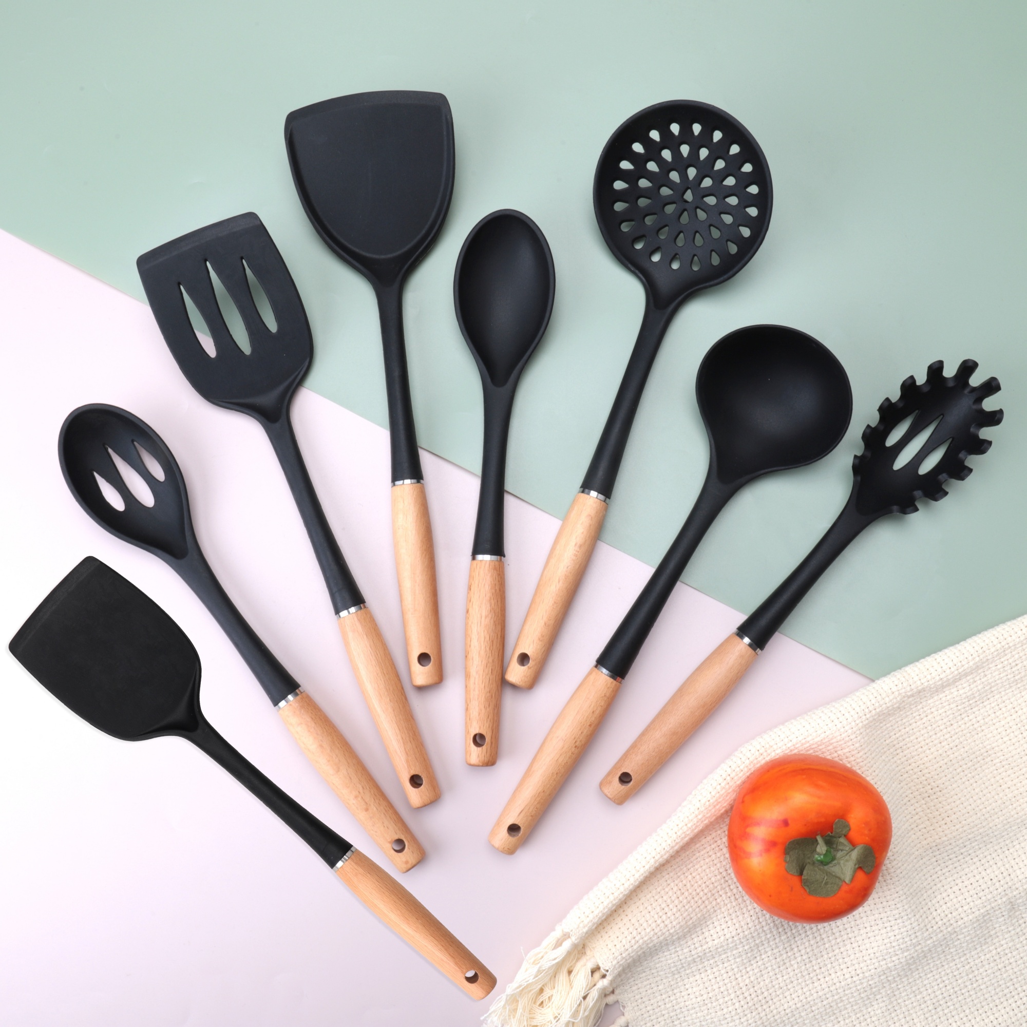 8pcs Silicone kitchen utensils set