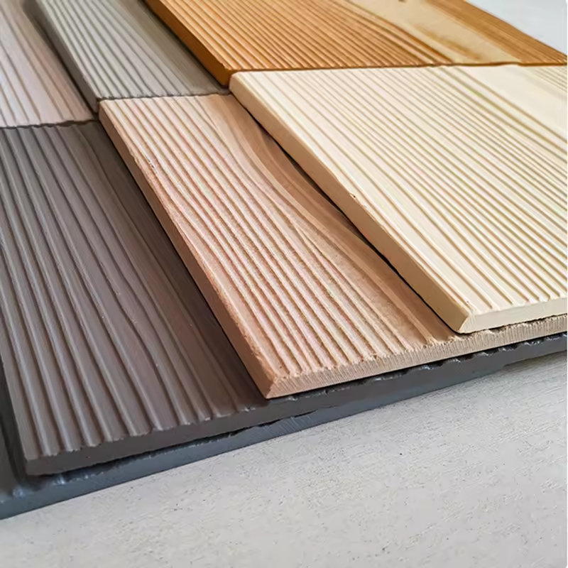 Compressed Wood Grain Fiber Cement Siding Panel Exterior Cladding Fireproof Cement Sheet Wall Board