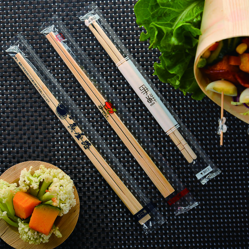 Cello wrapped bamboo chopsticks