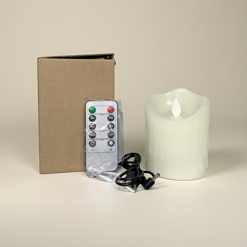 Flameless Candles with 10 Key Remote Timer Flickering Tear Wave Shaped Tealight Real Wax USB