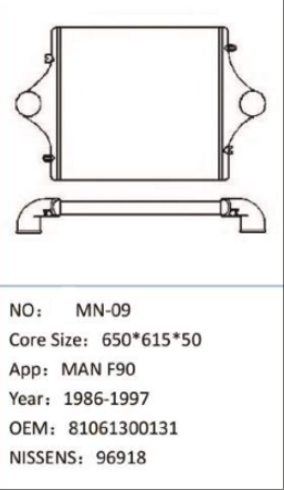 Heavy truck radiator intercooler