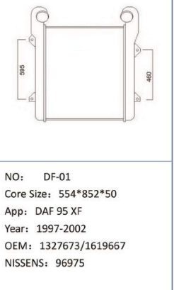 Heavy truck radiator intercooler