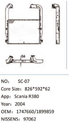 Heavy truck radiator intercooler