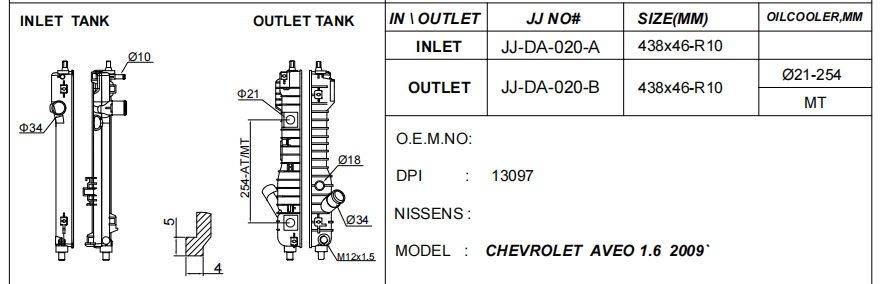Radiator Plastic Tank