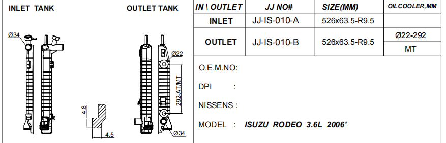 Radiator Plastic Tank