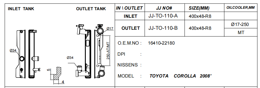 Radiator Plastic Tank