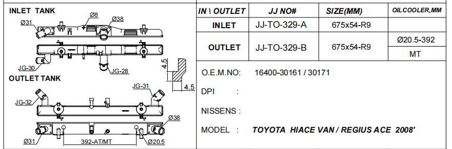 Radiator Plastic Tank