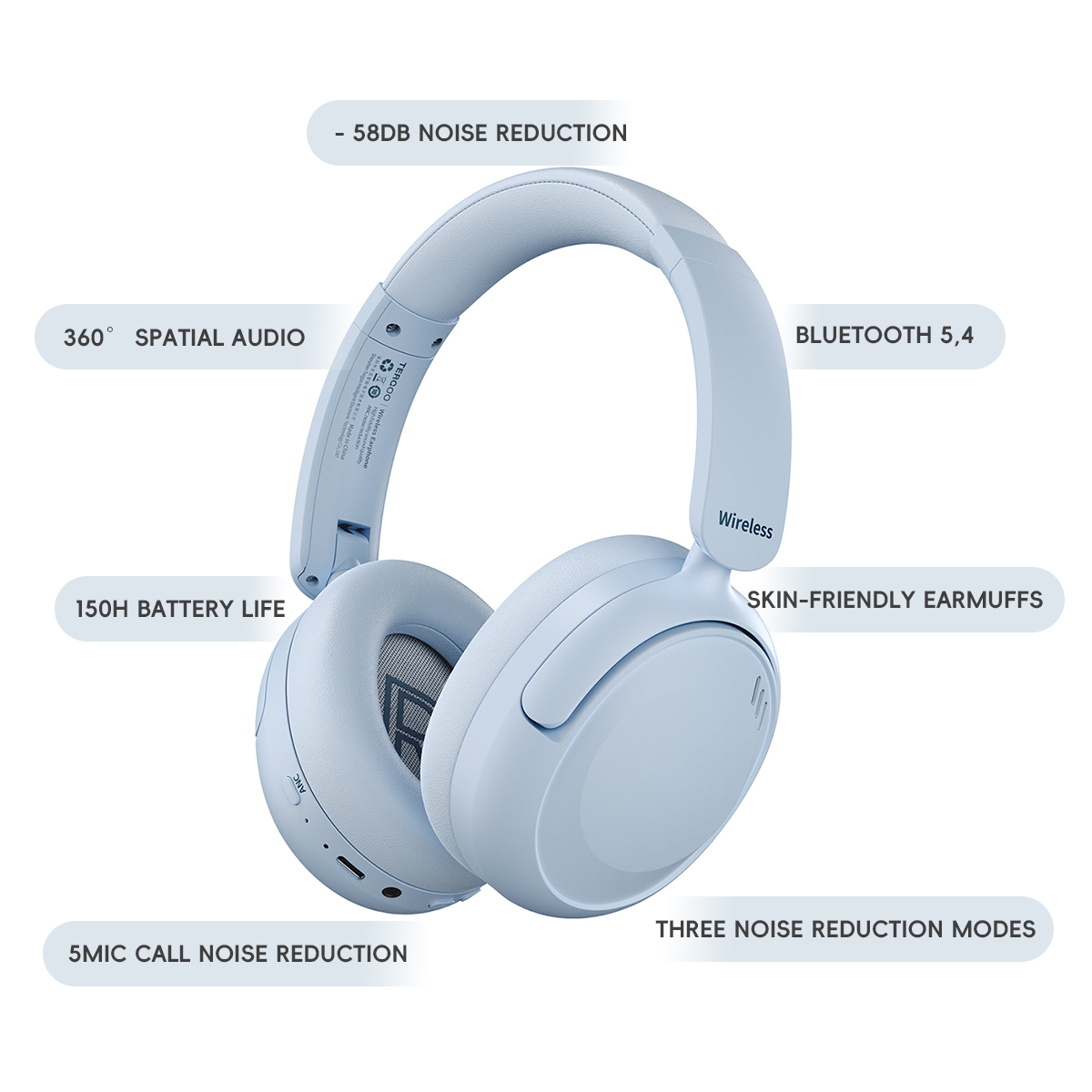 Wireless Bluetooth Noise Cancelling Headphones - Personalized Spatial Audio, for Apple & Android