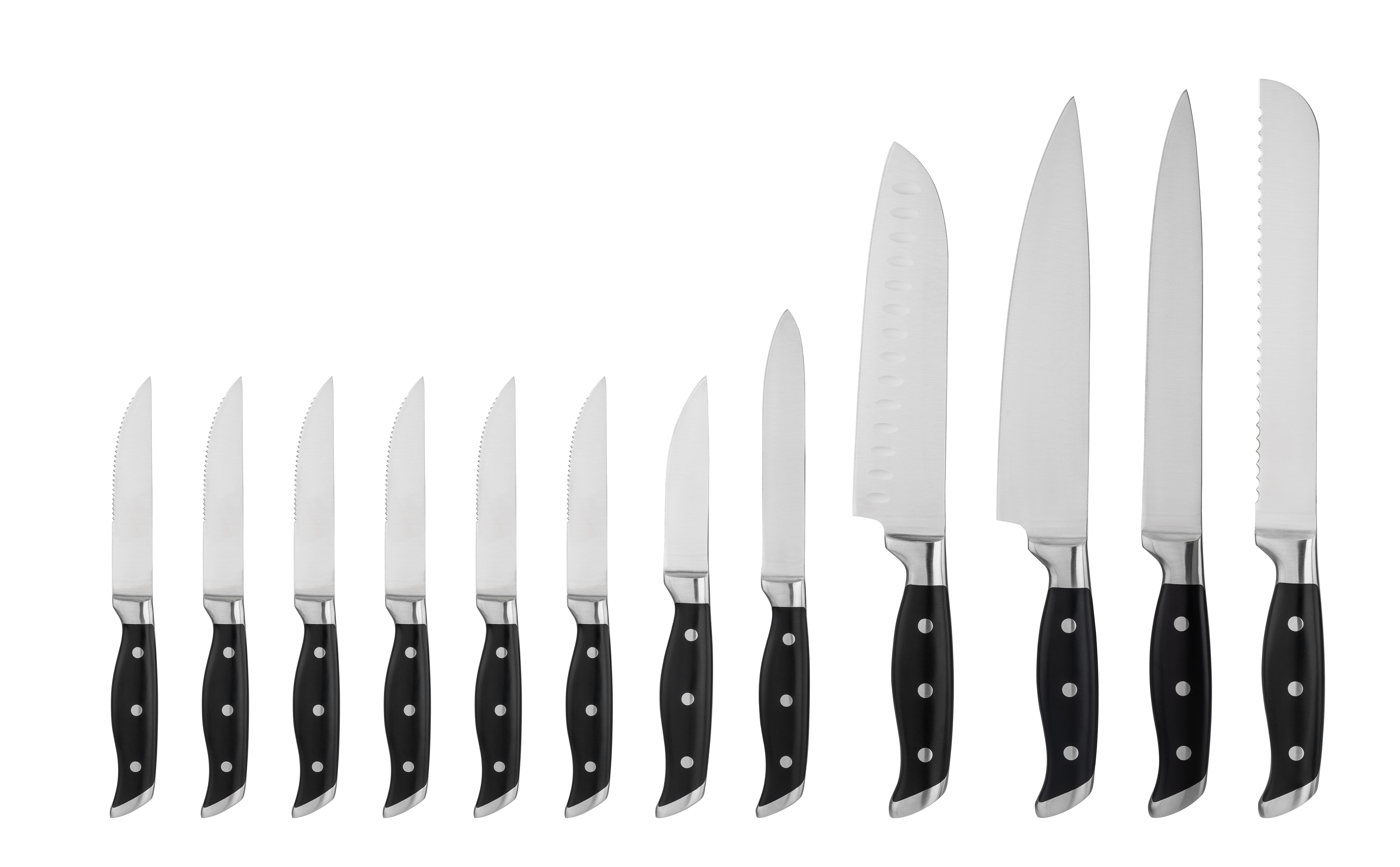 12-piece stainless steel kitchen knife set