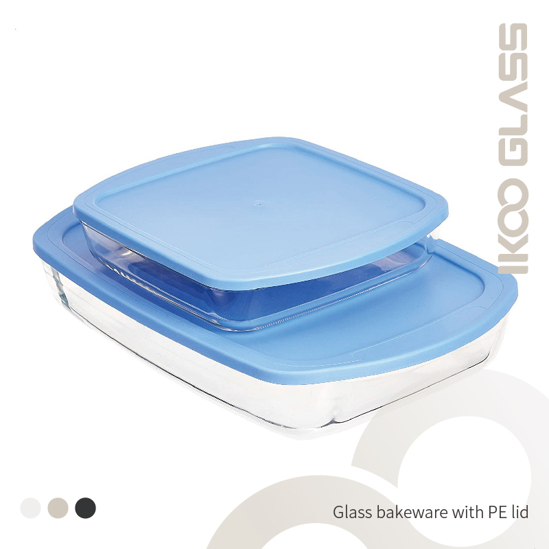 Glass bakeware with PE lid