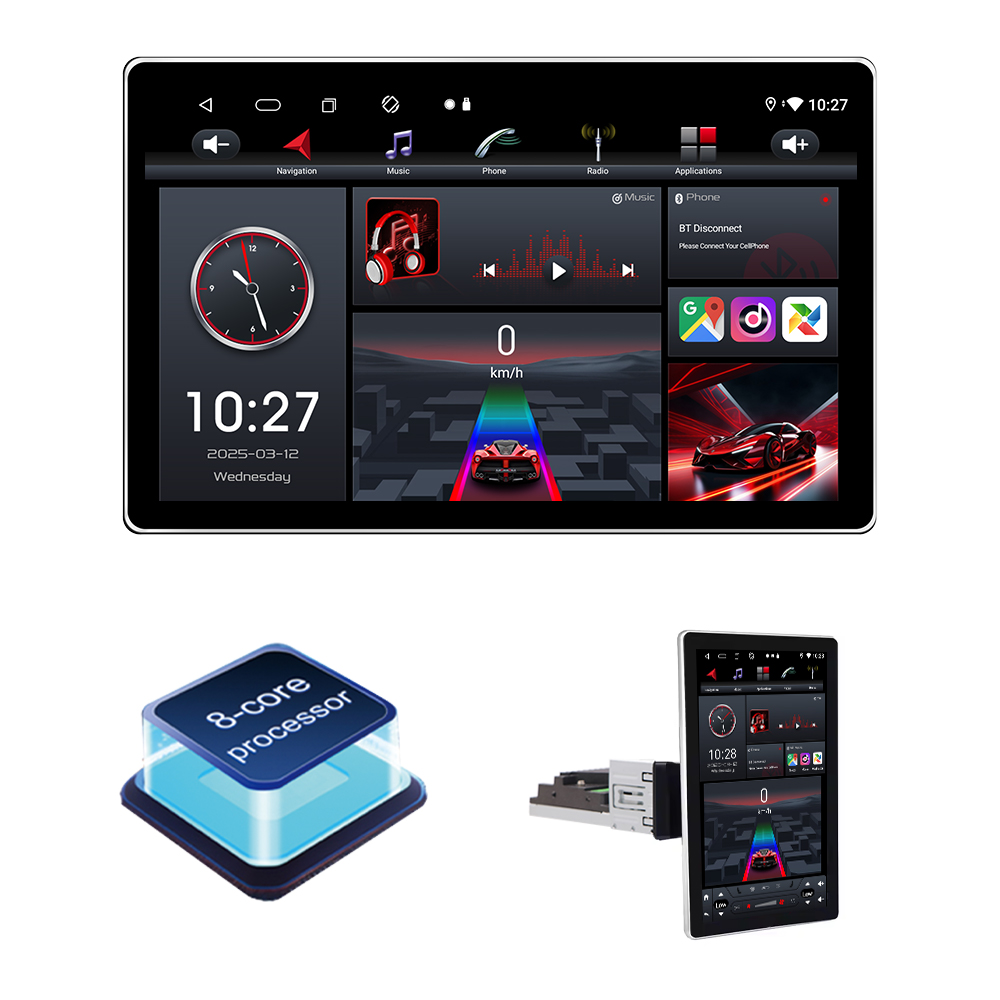 Jmance 12 inch Rotatable Machine Android Car Radio Stereo Universal 1 Din Car DVD Player
