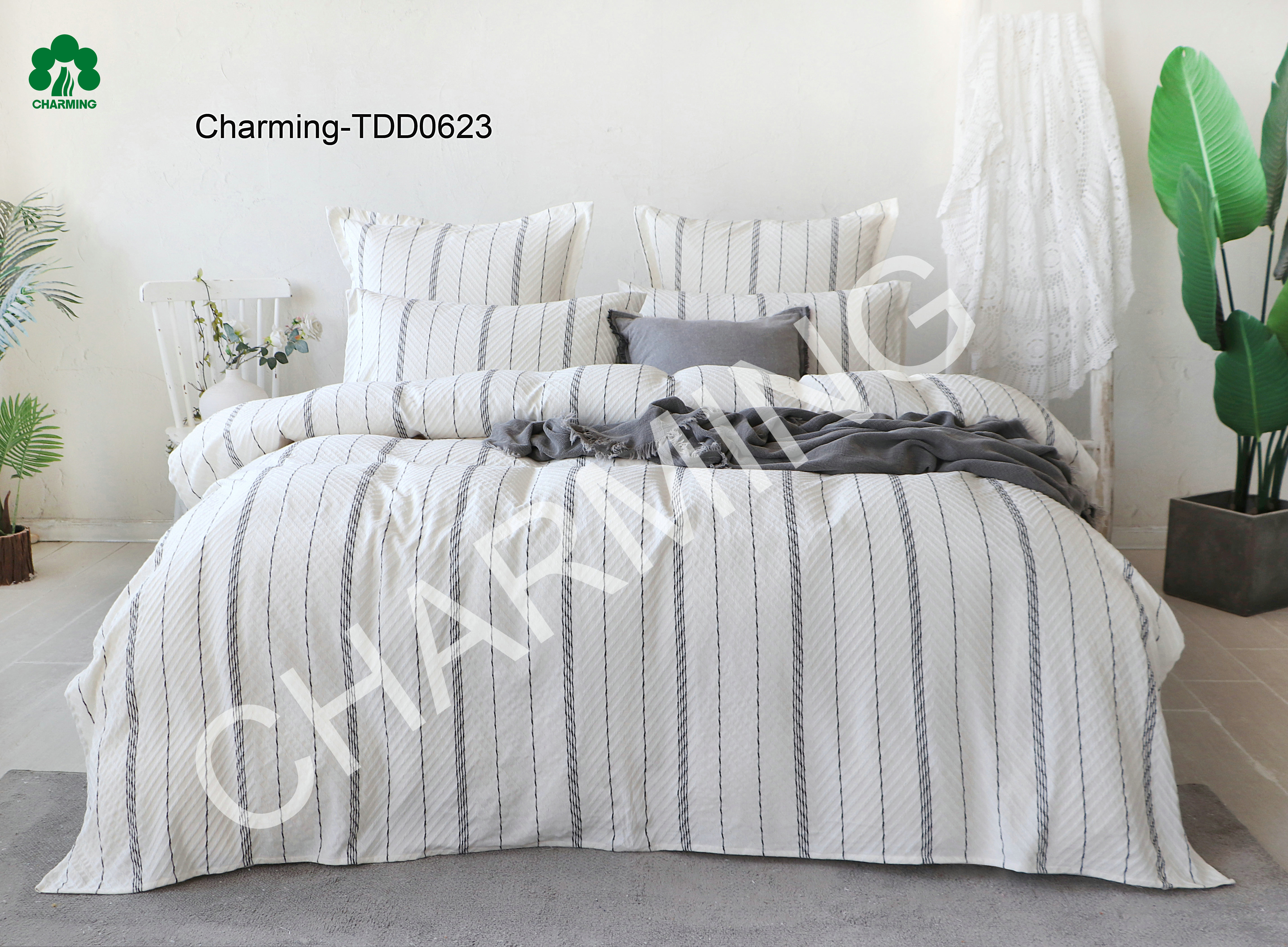 TDD0623 yarn-dyed jacquard bed set