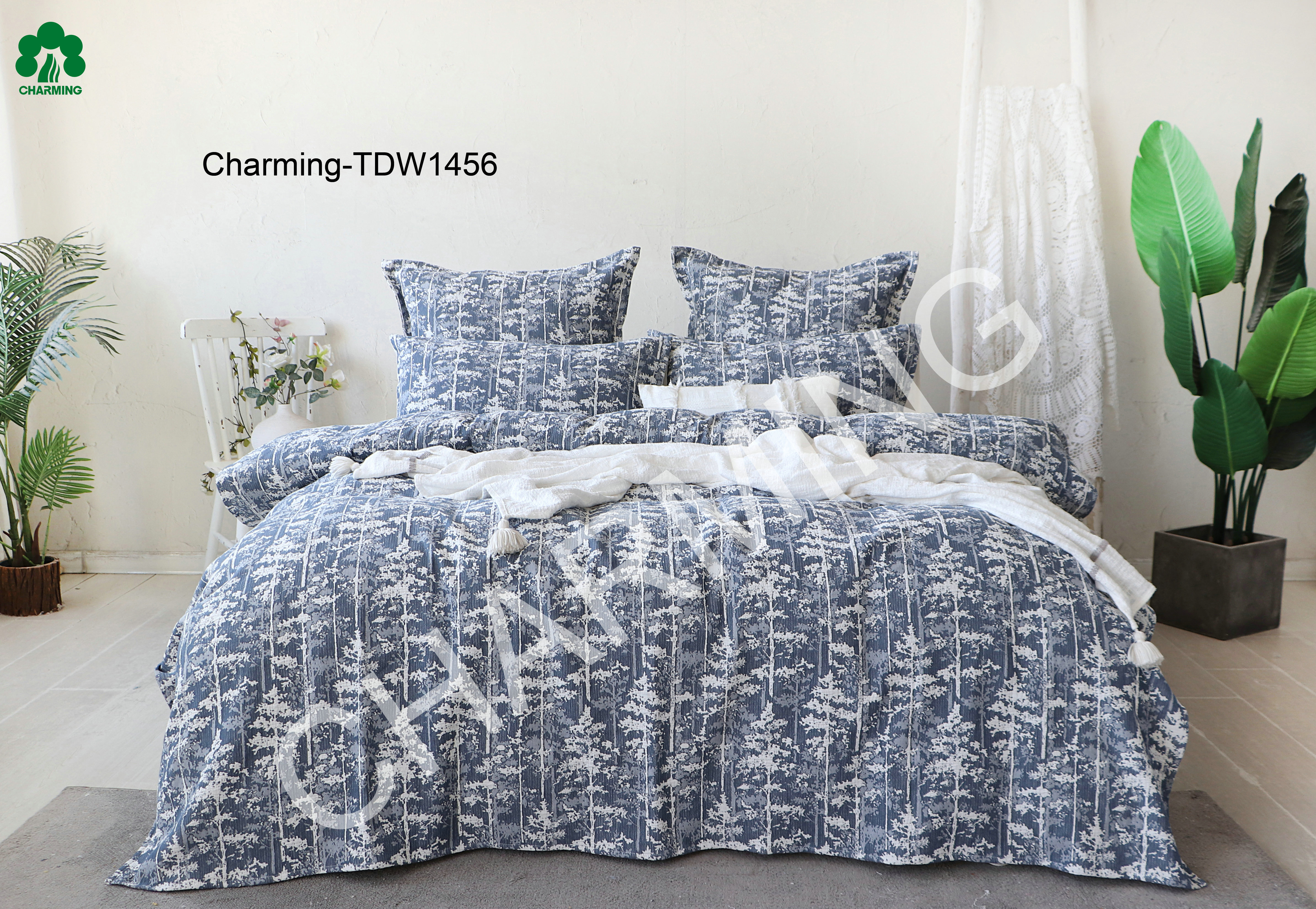 TDW1456 yarn-dyed jacquard bed set