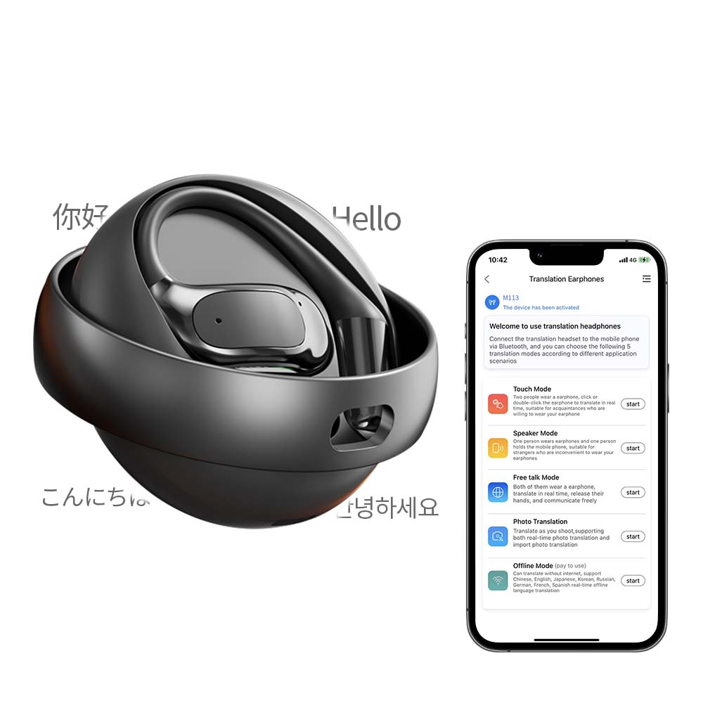 Translator Headphones Wireless Bluetooth Voice Translator Earphones stress-relief toy appeal