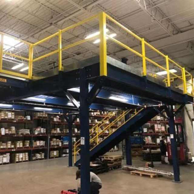 Heavy duty mezzanine floor shelving system