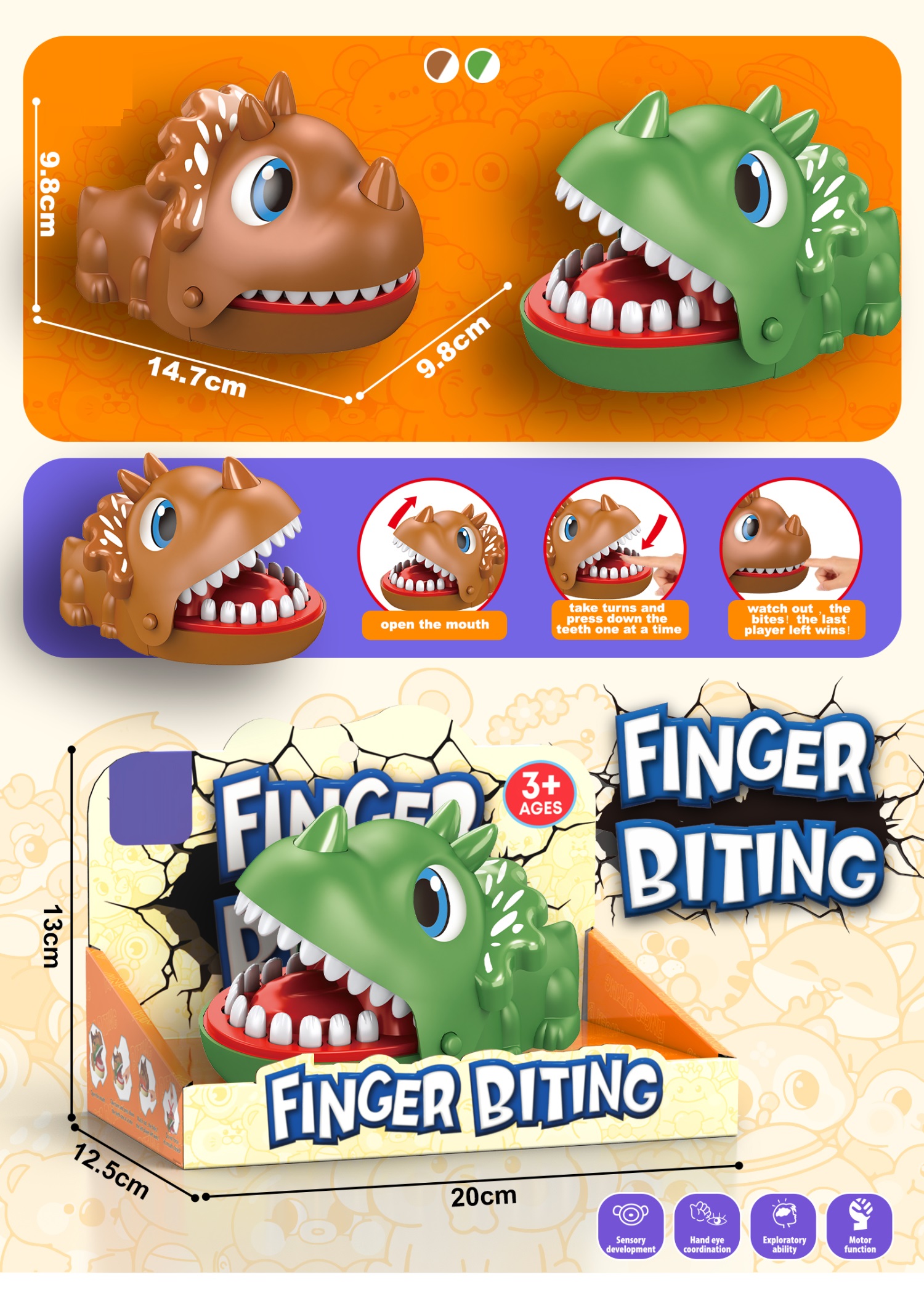 Board game - dino finger biting game