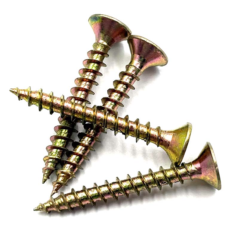 China High Quality Serrated Yellow Zinc Plated Chipboard Screws 3.5*25