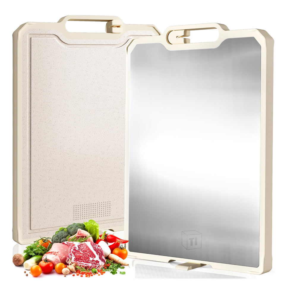 Hip-home pure titanium cutting board 2025 wheat straw double side titanium cutting board