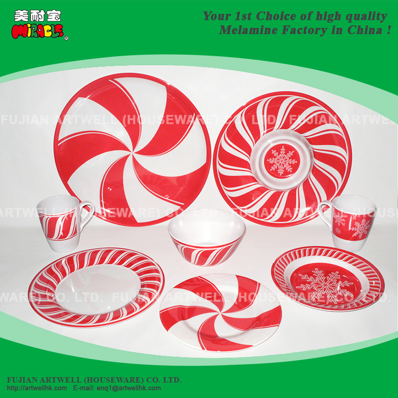 Xmas Design Melamine Dinner Set - Melamine Plate