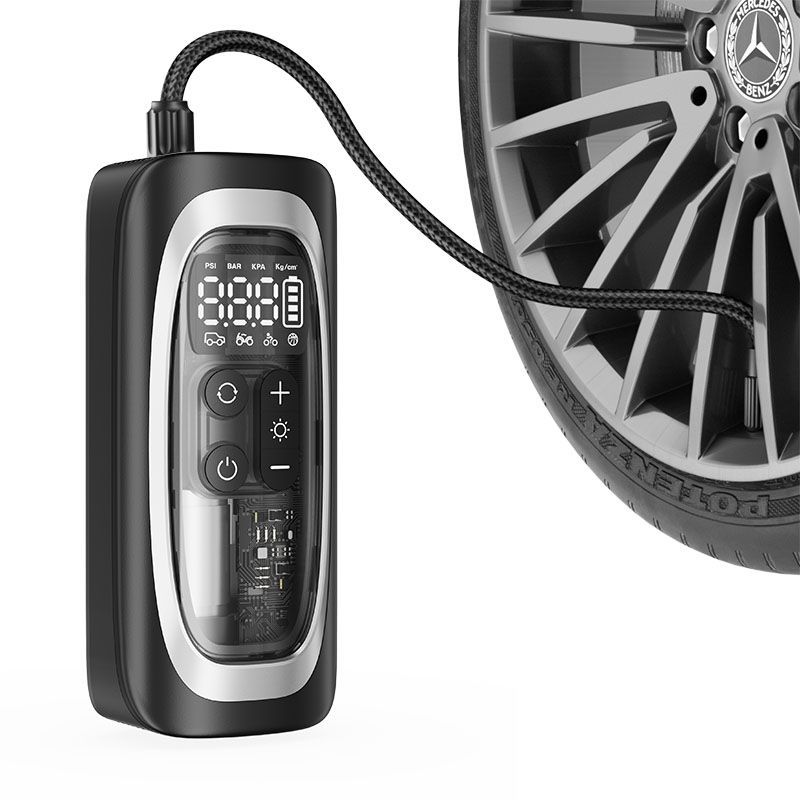 transpartent Air Compressor Tire Inflator 12v Dv Car Pump， Portable Air Pump