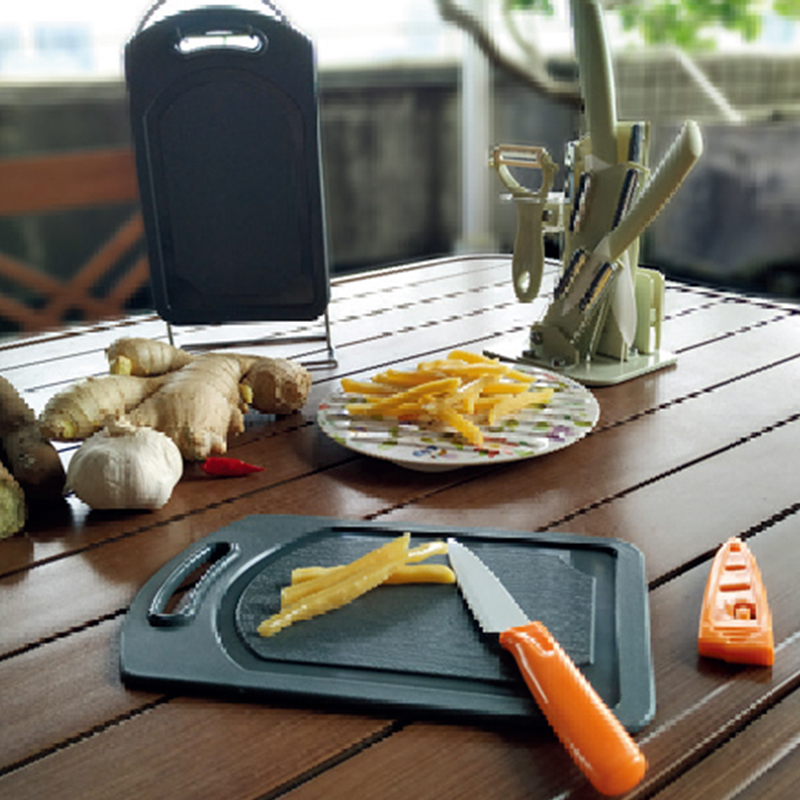Thick Chopping Board with Hanging Rack 6 Pcs PP Kitchen Cutting Board Set
