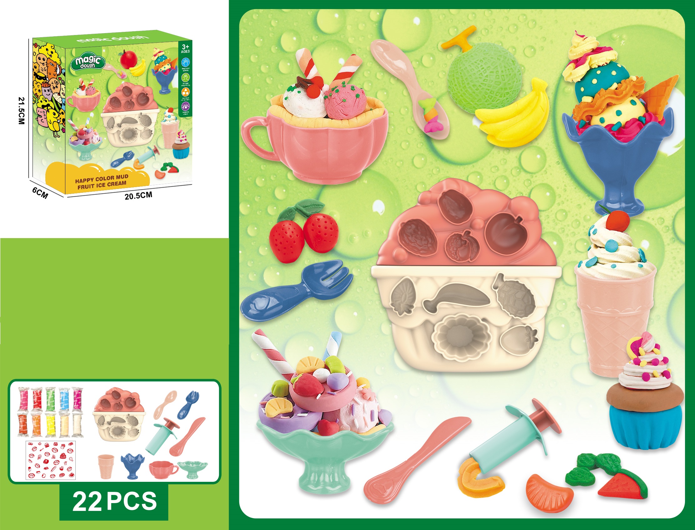 Color clay ice cream mold