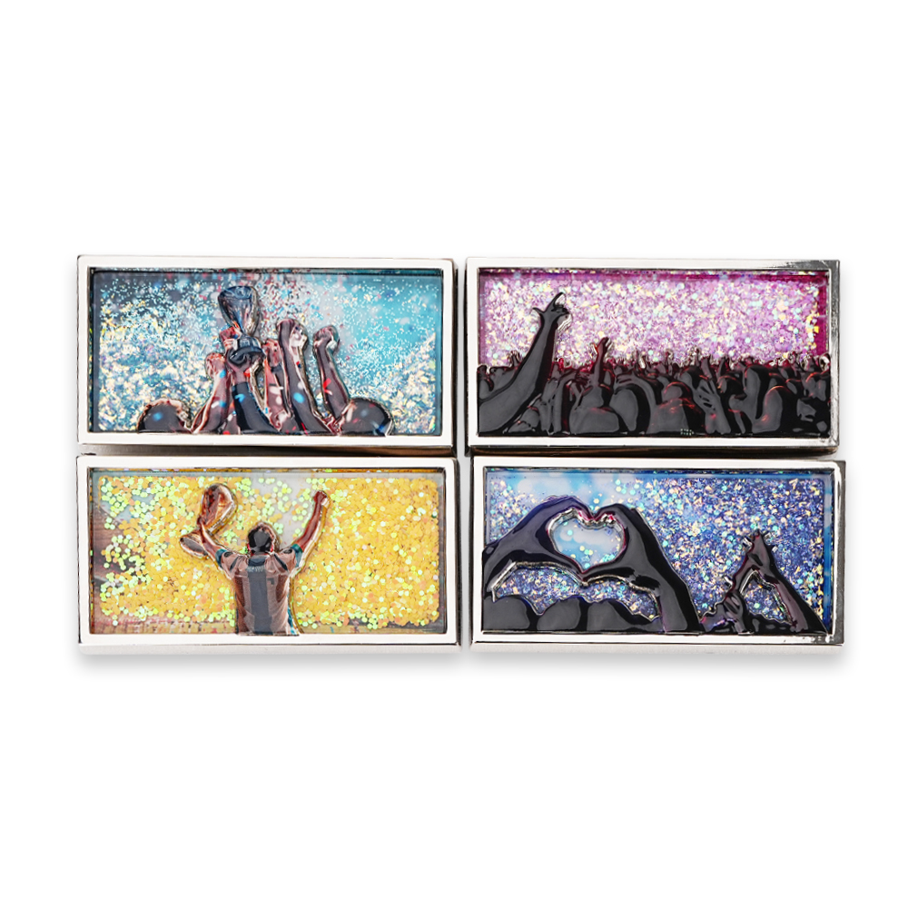 Customized UV Printed Quicksand Glitter Fridge Magnet Souvenir