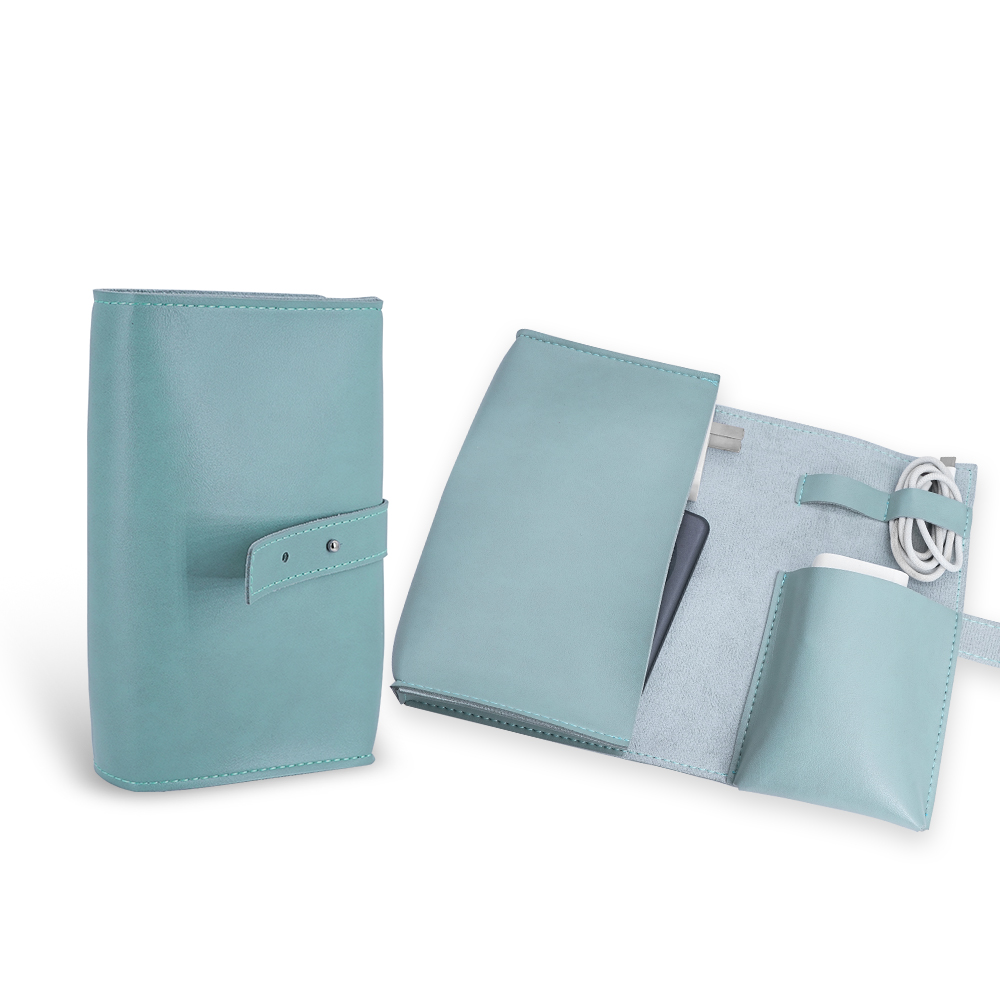 Leather Plug Organizer Cable Storage Pouch