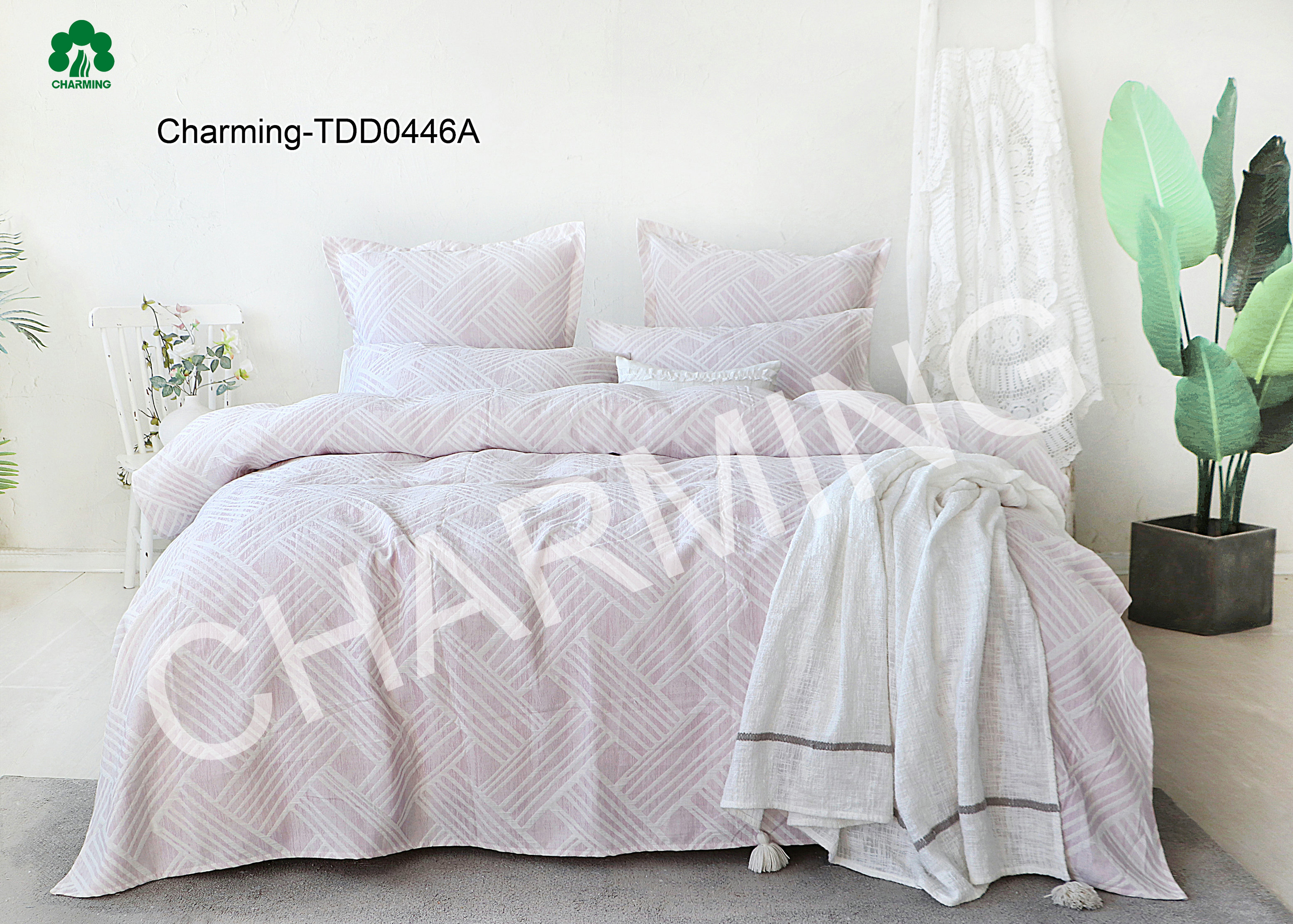 TDD0446A yarn-dyed jacquard bed set