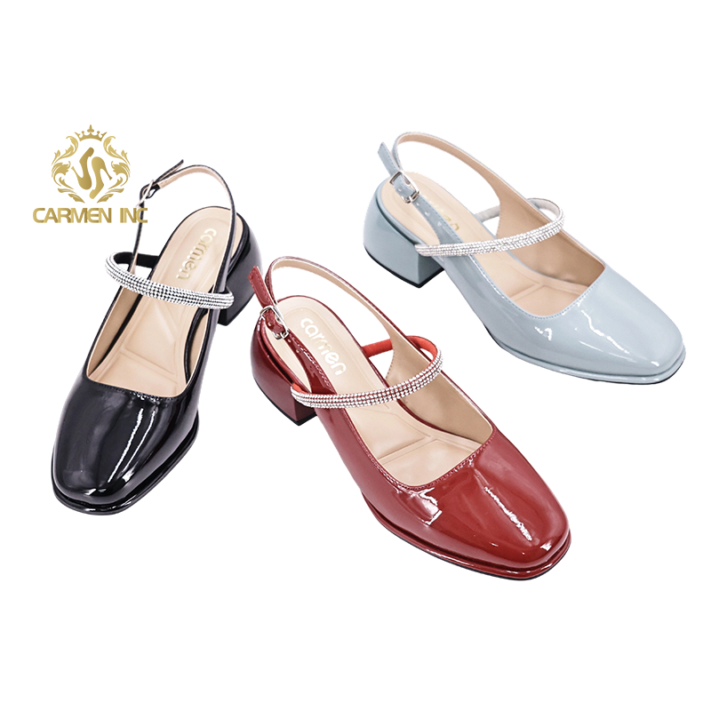 Lady's Wedding Shoes Women's Block Heel Shoes Summer Ankle Strap Dress Shoes Fashion Chunky Heels