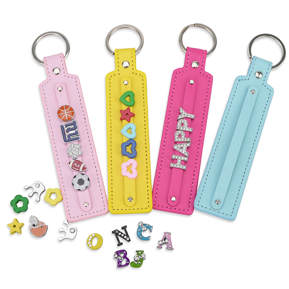 Leather Keychain With DIY Metal Charms