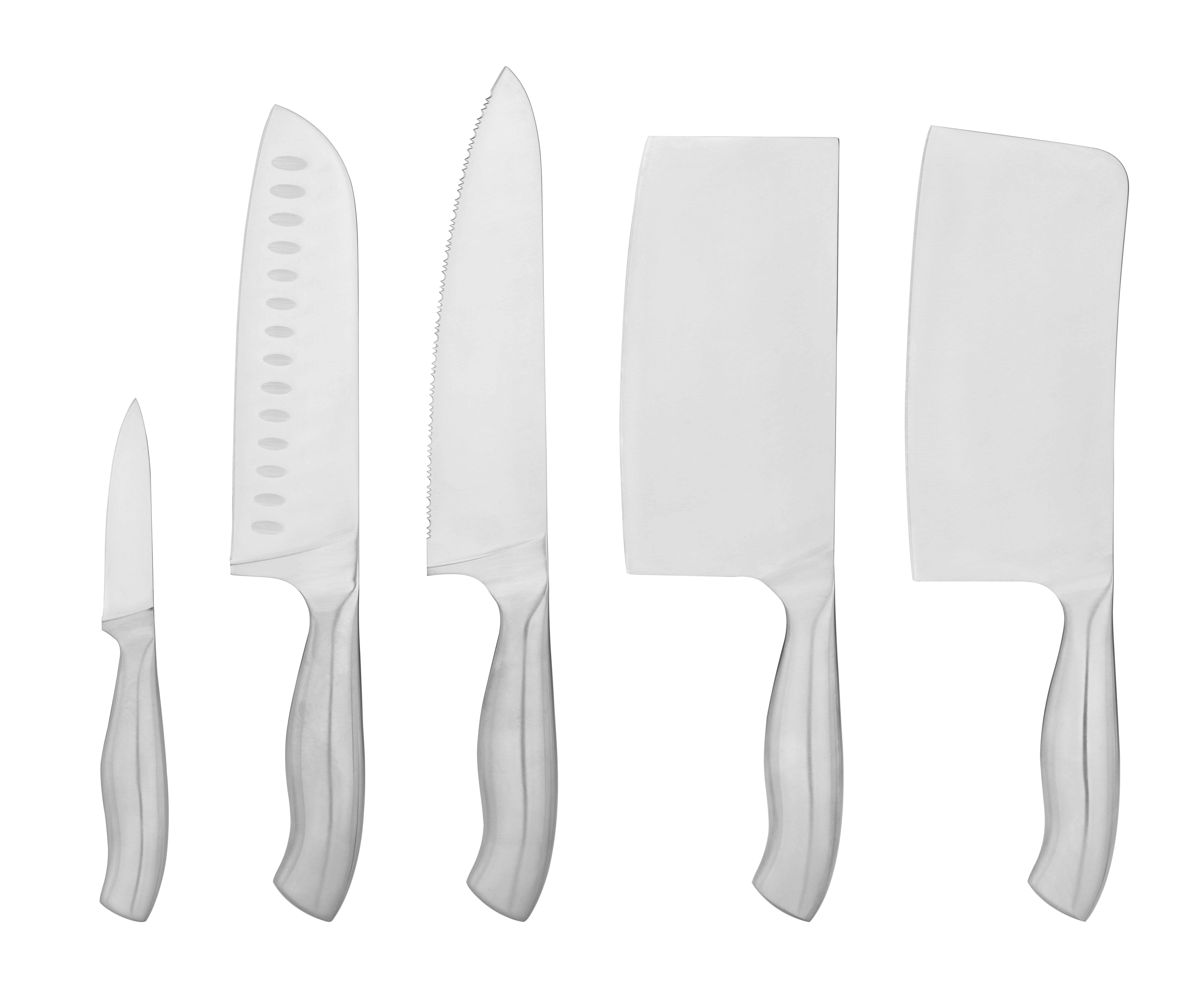 Set of 5 stainless steel kitchen chef's knife