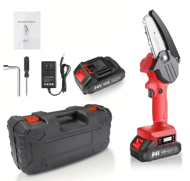 Rechargeable chainsaw, mini portable lithium electric saw