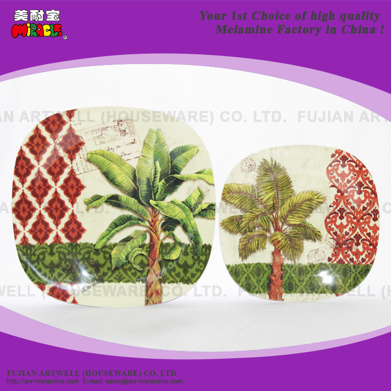 Melamine Square Dinner Plate, Melamine Sq Dessert Plate, Melamine Sq Bowl, 12 Pc Melamine Dinner Set