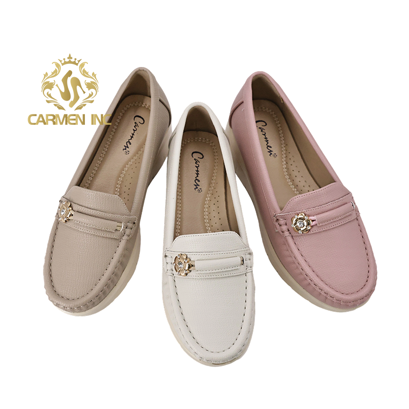 Ladies Flower Detail Flats Fashion Lightweight Walking Shoes Comfortable Flexible Casual Shoes