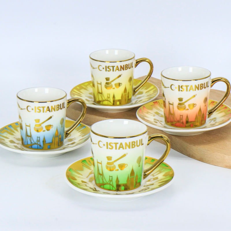 Istanbul ceramic coffee cup and saucer