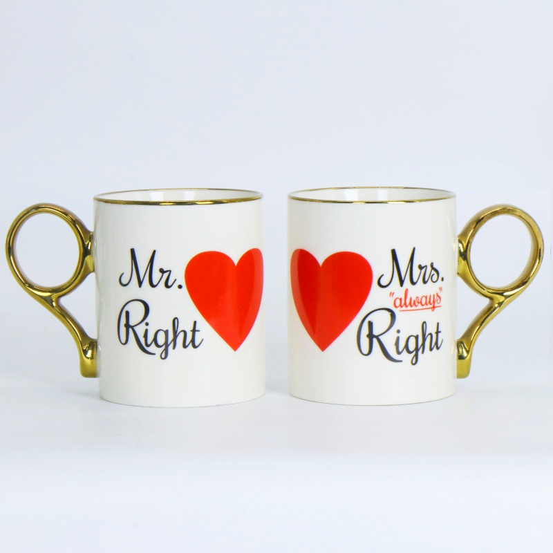 Valentine's Day couple ceramic cups