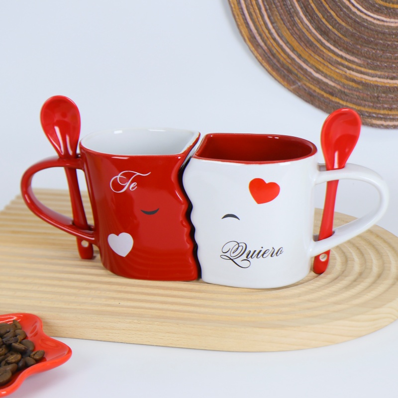 Valentine's Day couple ceramic cups