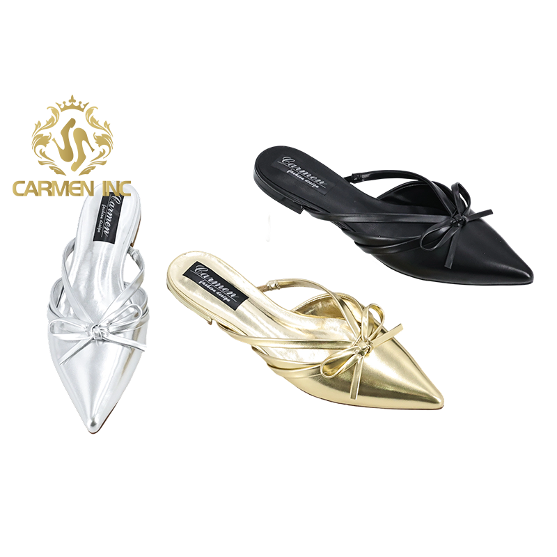 Distinctive Style Women's Low Heel Sandals Sexy Pointed Toe Sandals for Ladies Customized Logo