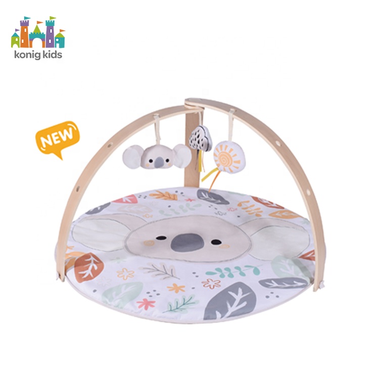 Konig Kids Wooden Baby Toys Play Mat Game Mat with Hanging Toys Baby Toys 0-12 Months