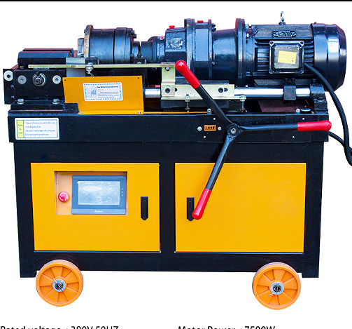 Fully automatic lengthened steel bar thread rolling machine