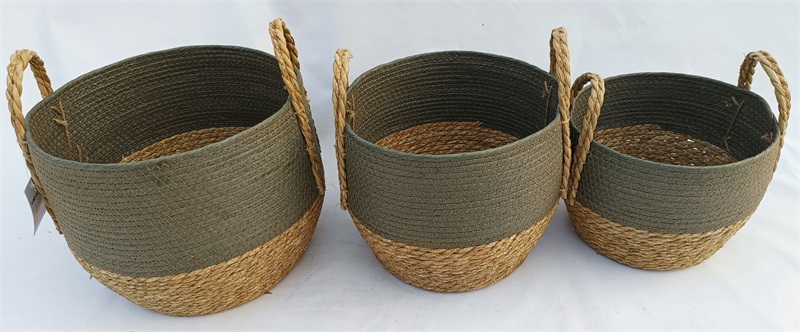 Decorative Stitched Cattail Basket