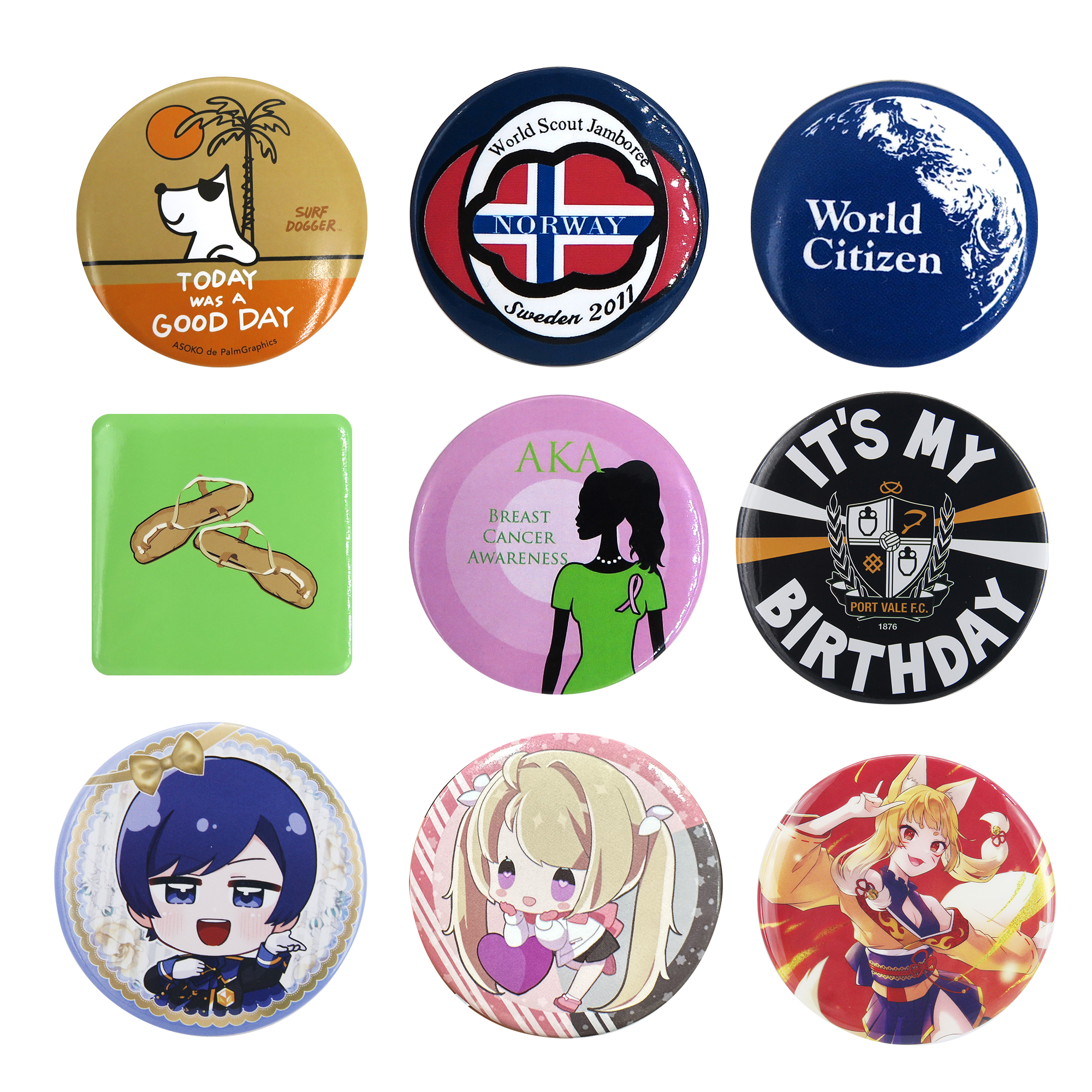 Factory Promotional Sublimation Printing Logo Custom Button Badge