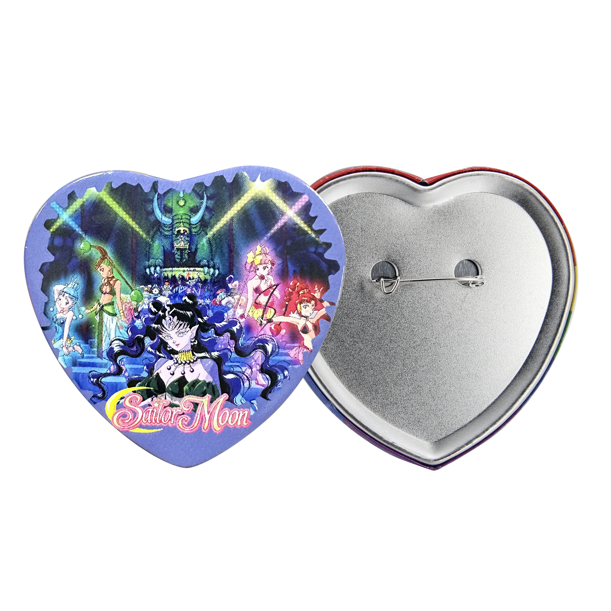 Custom Printed Heart Star Round Shape Button Badge