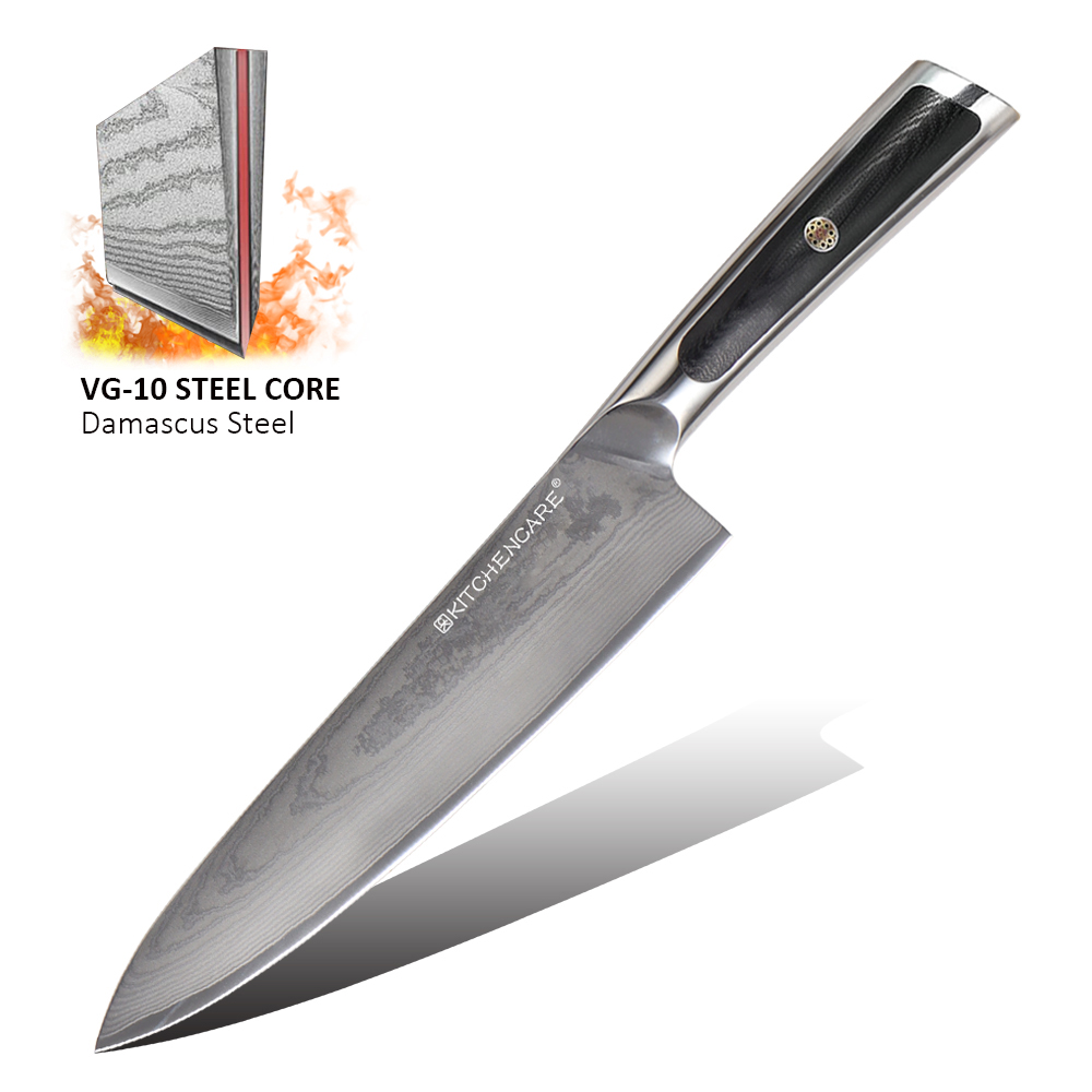 Hip-home Damascus steel kitchen knife professional g10 handle chef knife