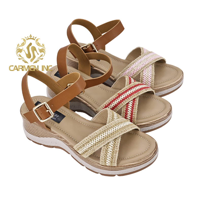 Latest Design Summer Lady Open Toe Wedge Sandals High Quality Wear-resistance Comfortable Sandals