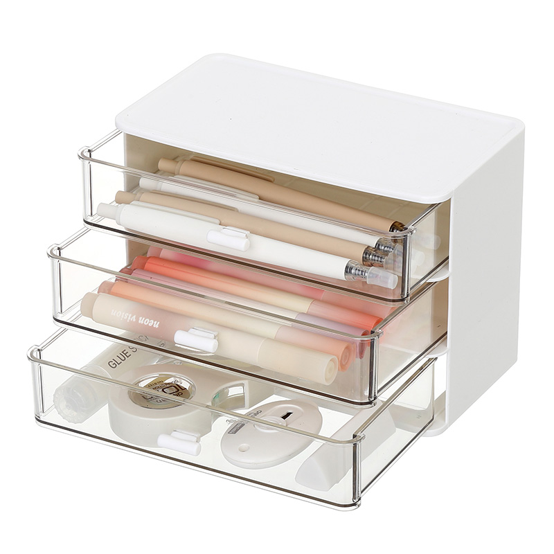 Plastic Desktop 3 Tiers Storage Box(3compartments)