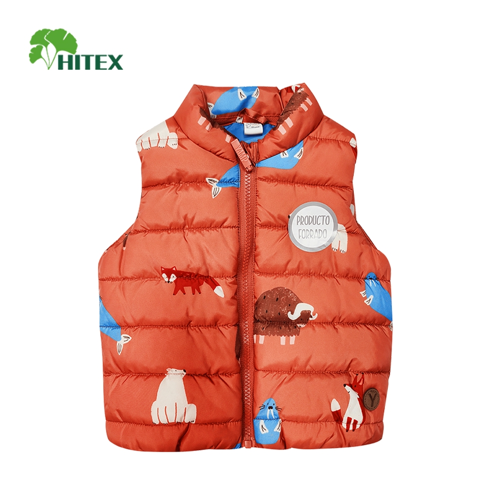 Hitex Boy's Woven Padded Stand Collar Vest With Zipper